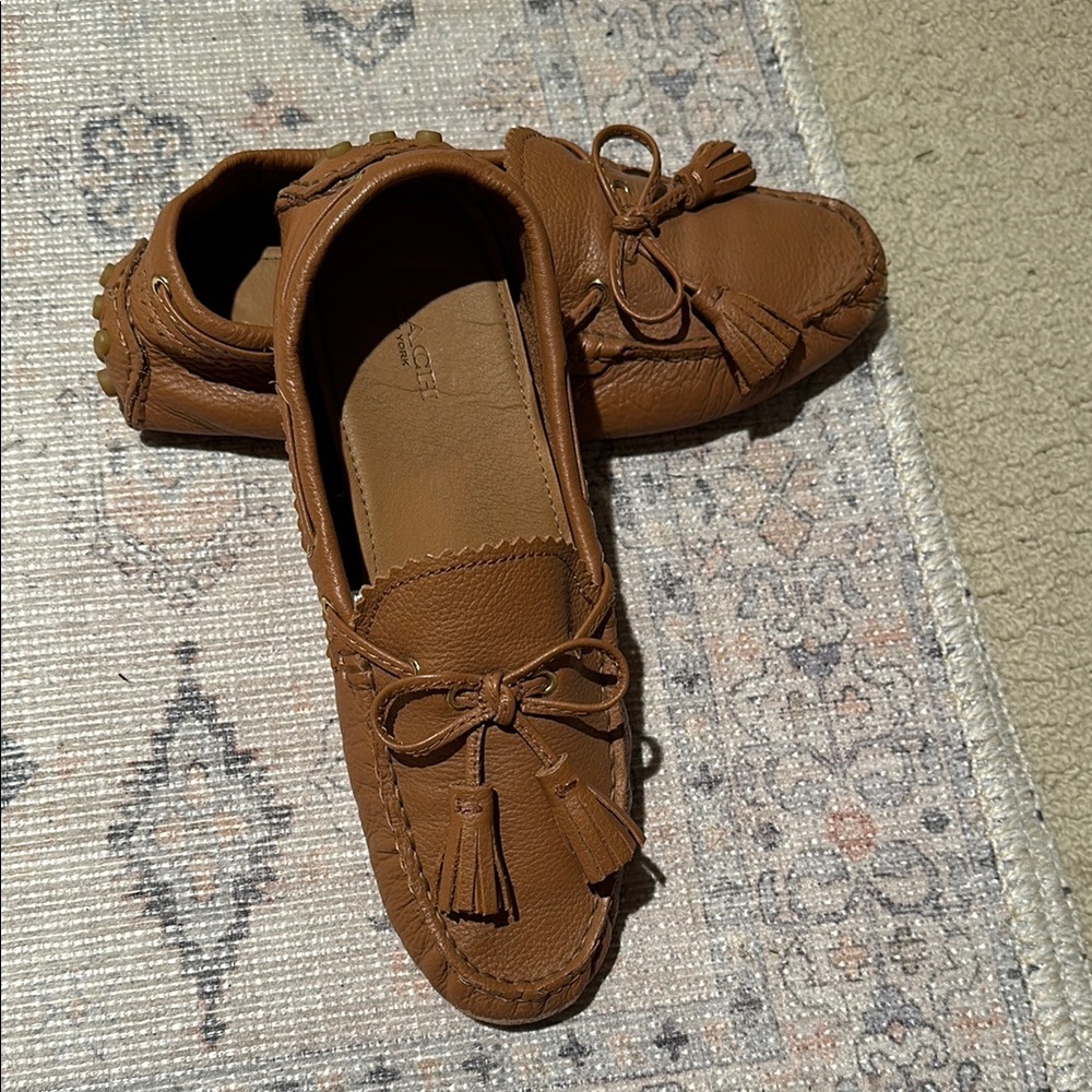 Coach Light Brown Leather Loafers